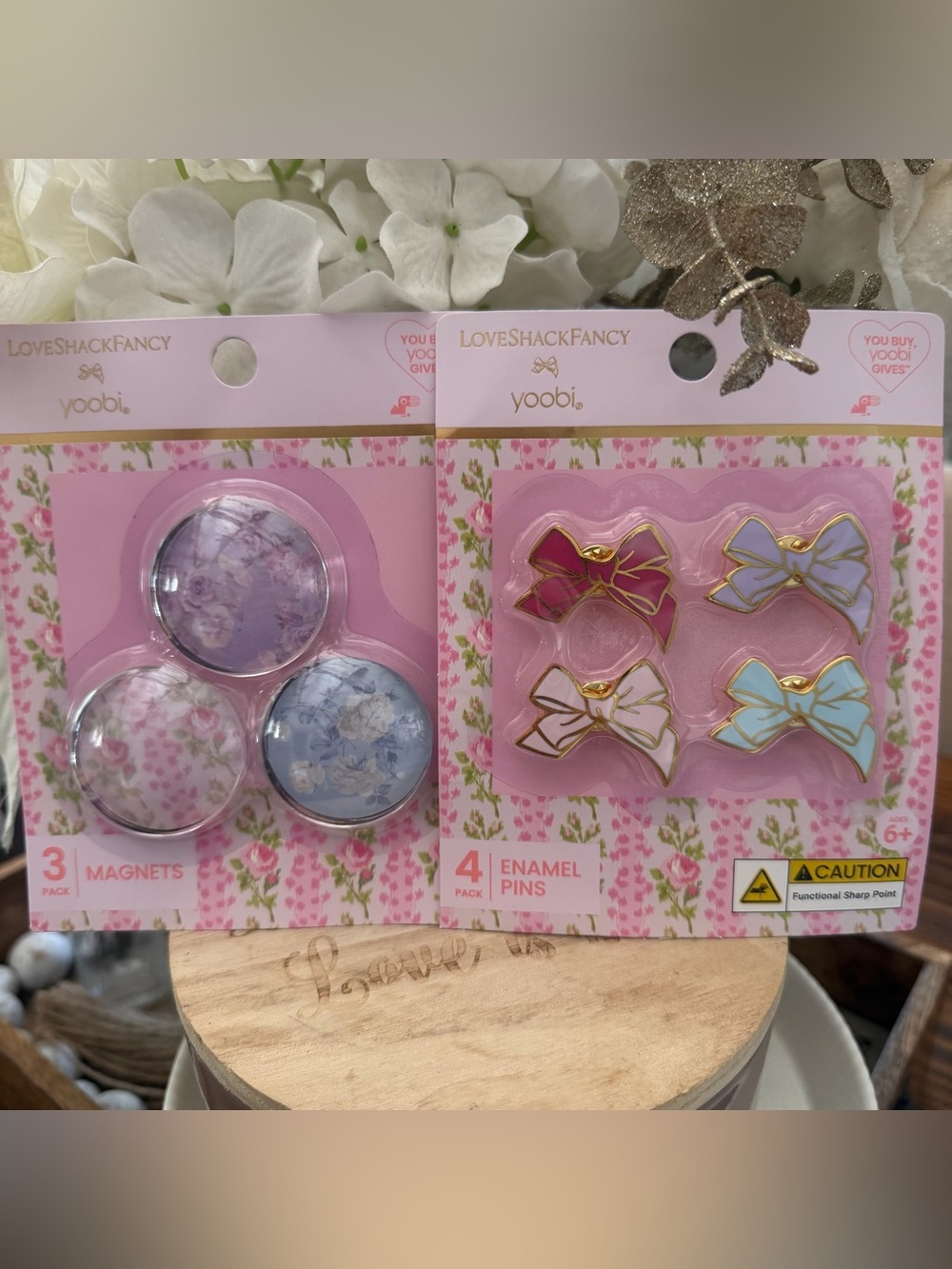 Target LoveShackFancy Target 3 Pack Magnets & pin duo accessories beautiful NEW